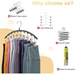 Legging Organizer for Closet, Metal Yoga Pants Hangers 2 Pack w/10 Clips Holds 20 Leggings, Space Saving Hanging Closet Organizer w/Rubber Coated Closet Organizers and Storage, Black Legging Organizer for Closet, Metal Yoga Pants Hangers 2 Pack w/10 Clips Holds 20 Leggings, Space Saving Hanging Closet Organizer w/Rubber Coated Closet Organizers and Storage, Black