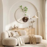 3D Textured Abstract Wall Art Decor,Boho Neutral Beige and Brown Modern Minimalist Artwork with Vase for Walls,Large Round Sandstone Geometric Painting for Living Room, Bedroom, Office, Hallway, 24x24