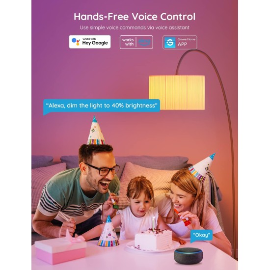 Govee Smart Light Bulbs, Color Changing Light Bulb, Work with Alexa and Google Assistant, 16 Million Colors RGBWW, WiFi & Bluetooth LED Light Bulbs, Music Sync, A19, 800 Lumens, 4 Pack Govee Smart Light Bulbs, Color Changing Light Bulb, Work with Alexa and Google Assistant, 16 Million Colors RGBWW, WiFi & Bluetooth LED Light Bulbs, Music Sync, A19, 800 Lumens, 4 Pack