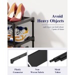 Kitsure Shoe Rack - Non-Woven Shoe Rack Shelf, Shoe Organizer for Closet, Entryway, Garage & Corridor, Stackable Shoe Shelves, 27.5" Wide - 3 Tier, Black