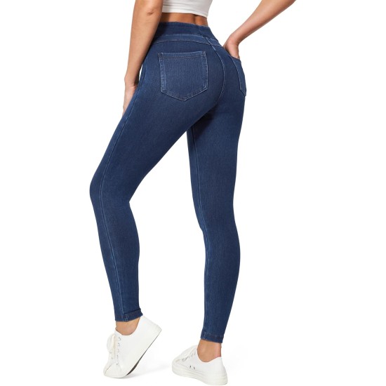 IUGA Stretchy Jeans for Women High Waist Jeggings Tummy Control Skinny Jeans Pull on Leggings with Pockets Trendy Casual