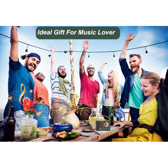 Dosmix Retro Bluetooth Speaker, Vintage Decor, Mini Wireless Bluetooth Speaker, Cute Old Fashion Style for Kitchen Desk Bedroom Office Party Outdoor Accessories for iPhone Android (Green)