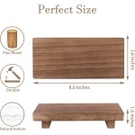 zoocatia Small Wood Tray Pedestal Stand Farmhouse Bathroom Decor Decorative Wooden Riser Kitchen Soap Dish Holder for Vanity, Counter, Sink, Brown zoocatia Small Wood Tray Pedestal Stand Farmhouse Bathroom Decor Decorative Wooden Riser Kitchen Soap Dish Holder for Vanity, Counter, Sink, Brown
