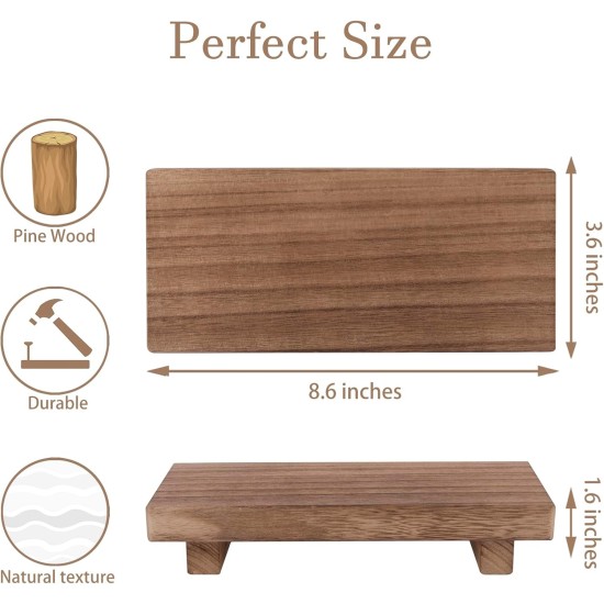 zoocatia Small Wood Tray Pedestal Stand Farmhouse Bathroom Decor Decorative Wooden Riser Kitchen Soap Dish Holder for Vanity, Counter, Sink, Brown zoocatia Small Wood Tray Pedestal Stand Farmhouse Bathroom Decor Decorative Wooden Riser Kitchen Soap Dish Holder for Vanity, Counter, Sink, Brown