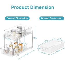 Vtopmart 4 Pack Bathroom Organizer, 2 Tier Clear Under Sink Organizers Vanity Countertop Storage Container,Cabinet Drawers Bins, Pull-Out Organization with Track for Pantry, Kitchen Vtopmart 4 Pack Bathroom Organizer, 2 Tier Clear Under Sink Organizers Vanity Countertop Storage Container,Cabinet Drawers Bins, Pull-Out Organization with Track for Pantry, Kitchen