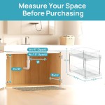 Vtopmart 4 Pack Bathroom Organizer, 2 Tier Clear Under Sink Organizers Vanity Countertop Storage Container,Cabinet Drawers Bins, Pull-Out Organization with Track for Pantry, Kitchen Vtopmart 4 Pack Bathroom Organizer, 2 Tier Clear Under Sink Organizers Vanity Countertop Storage Container,Cabinet Drawers Bins, Pull-Out Organization with Track for Pantry, Kitchen