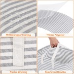 Lifewit 2 Pack Laundry Basket 80L Each, Collapsible Clothes Hamper with Reinforced Handles, Freestanding Waterproof Design for Bedroom and Laundry Room, Grey 160L Total