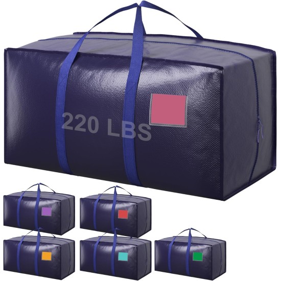 6 Pack Extra Large Heavy Duty Moving Bags with Reinforced Zipper & Wide Handles, Moisture-Resistant Storage Bins Packing Cubes for Clothes, College Dorm, Travel, and Home Organization, Dark Blue 6 Pack Extra Large Heavy Duty Moving Bags with Reinforced Zipper & Wide Handles, Moisture-Resistant Storage Bins Packing Cubes for Clothes, College Dorm, Travel, and Home Organization, Dark Blue