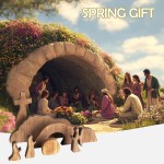 NEROSUN Empty Tomb Easter Scene and Cross Decoration, Wooden Easter Resurrection Scene Cross Jesus Tomb Tray Set, Jesus Nativity Scene Decor for Religious Home Office Tabletop Christian Gifts NEROSUN Empty Tomb Easter Scene and Cross Decoration, Wooden Easter Resurrection Scene Cross Jesus Tomb Tray Set, Jesus Nativity Scene Decor for Religious Home Office Tabletop Christian Gifts