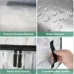 BALEINE 6-Pack Oversized Moving Bags with Reinforced Handles, Heavy-Duty Storage Tote for Clothes, Moving Supplies (Clear, 6-Pack)