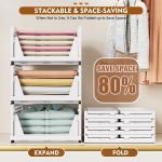 SNSLXH 5 Pack Stackable Closet Storage Basket, Multifunctional & Foldable Closet Organizer for Bathroom Kitchen Laundry Room Wardrobe Storage, Space-Saving Clothes Storage Drawer Organizer, White SNSLXH 5 Pack Stackable Closet Storage Basket, Multifunctional & Foldable Closet Organizer for Bathroom Kitchen Laundry Room Wardrobe Storage, Space-Saving Clothes Storage Drawer Organizer, White