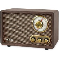 Victrola Willow – Retro Wood Bluetooth Radio with Built-in Speakers: Elegant & Vintage Design, Rotary AM/FM Tuning Dial, Bass & Treble Control, Wireless Streaming (Espresso)