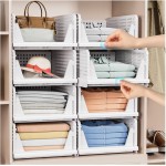 5 Pack Stackable Closet Storage Basket - Stackable Storage Bins, Multifunctional & Foldable Closet Organizer Waterproof, Wardrobe Cupboard Space-Saving Hat Storage Drawer Organizer, White 5 Pack Stackable Closet Storage Basket - Stackable Storage Bins, Multifunctional & Foldable Closet Organizer Waterproof, Wardrobe Cupboard Space-Saving Hat Storage Drawer Organizer, White