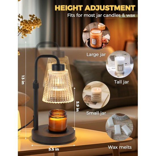 Candle Warmer Lamp with Timer Dimmable, Birthday Gifts for Women Mom, House Warming Gifts New Home Decor, Wax Melt Warmer for Jar Candles with 2 Bulbs Candle Warmer Lamp with Timer Dimmable, Birthday Gifts for Women Mom, House Warming Gifts New Home Decor, Wax Melt Warmer for Jar Candles with 2 Bulbs