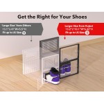 Kuject X-Large Shoe Storage Boxes Organizers Clear Plastic Stackable 12 Pack, Shoe Rack & Holder Substitute, Sneaker Containers, Toy Storage Organizer Bins for Entryway, Closet, Under Bed, Black Kuject X-Large Shoe Storage Boxes Organizers Clear Plastic Stackable 12 Pack, Shoe Rack & Holder Substitute, Sneaker Containers, Toy Storage Organizer Bins for Entryway, Closet, Under Bed, Black
