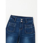 Sidefeel Women's Wide Leg Jeans High Waisted Tummy Control Stretchy Pockets Front Straight Leg Jeans Sidefeel Women's Wide Leg Jeans High Waisted Tummy Control Stretchy Pockets Front Straight Leg Jeans