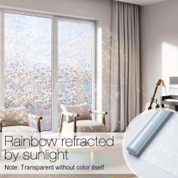 rabbitgoo Window Privacy Film Rainbow Film Decorative Window Sticker, 3D Static Stained Glass Cling Tint for Home Heat Control Non-Adhesive, 17.5 x 78.7 inches rabbitgoo Window Privacy Film Rainbow Film Decorative Window Sticker, 3D Static Stained Glass Cling Tint for Home Heat Control Non-Adhesive, 17.5 x 78.7 inches