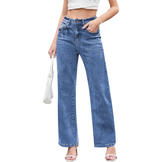 Jeans for Women Trendy High Waisted Straight Jeans Loose Wide Leg Stretchy Denim Pants with Pockets 2025 Fashion Jeans for Women Trendy High Waisted Straight Jeans Loose Wide Leg Stretchy Denim Pants with Pockets 2025 Fashion