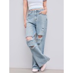 CIDER Women’s Ripped Jeans High Waisted Distressed Baggy Straight Wide Leg Pants CIDER Women’s Ripped Jeans High Waisted Distressed Baggy Straight Wide Leg Pants