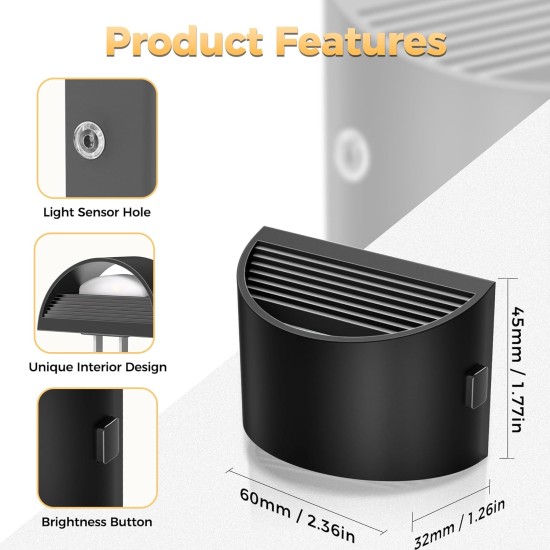 DORESshop LED Night Light[2 Pack], Night Lights Plug into Wall, 3 Level Brightness Adjustable Plug in Night Light, Dusk to Dawn Sensor, Nightlights for Adults, Bedroom, Bathroom, Hallway, 3000K