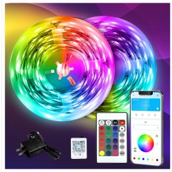 DAYBETTER LED Strip Lights 130ft Lights Strip for Bedroom, Desk, Indoor Room Bedroom Brithday Gifts RGB Decor with Remote and 24V Power Supply
