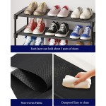 Kitsure Shoe Rack - Non-Woven Shoe Rack Shelf, Shoe Organizer for Closet, Entryway, Garage & Corridor, Stackable Shoe Shelves, 27.5" Wide - 3 Tier, Black