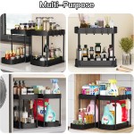 Multi-Purpose Pull-Out Storage Organizers, Under Sink/Cabinet Organizers and Storage for Bathroom & Kitchen, Black, 12.8 Inches, 2 Packs Multi-Purpose Pull-Out Storage Organizers, Under Sink/Cabinet Organizers and Storage for Bathroom & Kitchen, Black, 12.8 Inches, 2 Packs