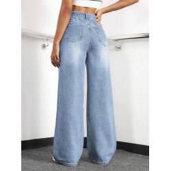 Straight Leg Jeans for Women,High Waisted Wide Leg Loose Stretchy Boyfriend Denim Pants Baggy Jeans for Women