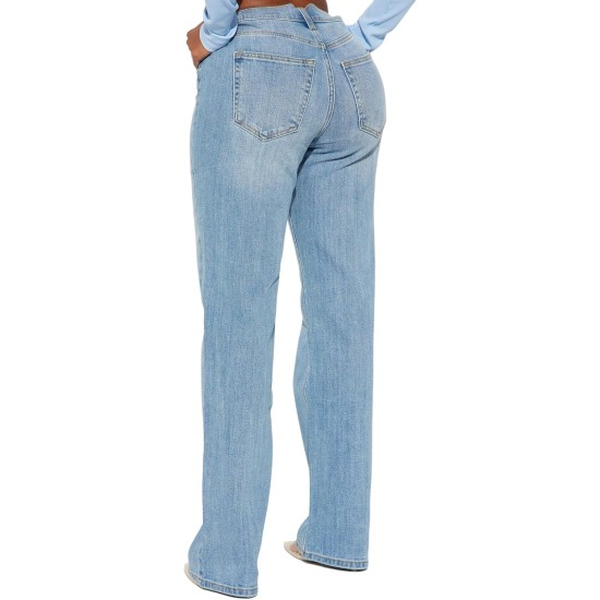 BessCops Straight Leg Jeans for Women High Waisted Wide Leg Stretchy Loose Denim Pants BessCops Straight Leg Jeans for Women High Waisted Wide Leg Stretchy Loose Denim Pants