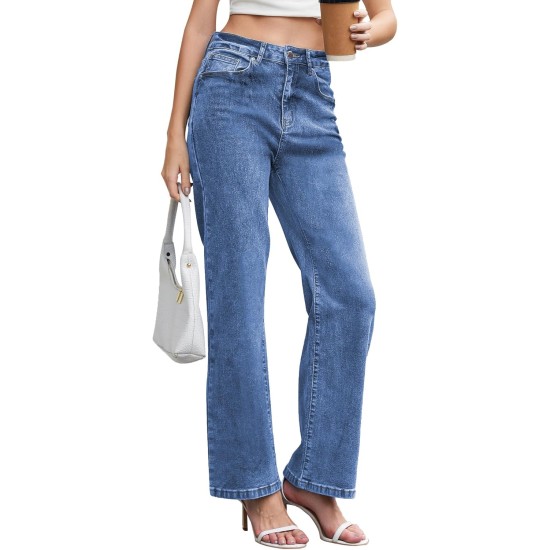 Jeans for Women Trendy High Waisted Straight Jeans Loose Wide Leg Stretchy Denim Pants with Pockets 2025 Fashion Jeans for Women Trendy High Waisted Straight Jeans Loose Wide Leg Stretchy Denim Pants with Pockets 2025 Fashion