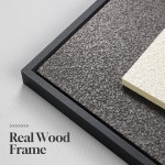 Large 3D Textured Framed Abstract Wall Art for Living Room, 3 Piece Modern Paintings Artwork for Walls, Black White Brown Geometric Sandstone Texture Pictures for Hallway Office Home Decor 24x36 In