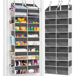 Over the Door Organizer 5 Tiers, Extra Large Behind Door Storage of 10 Compartments, 80 lbs Weight Capacity Over Door Organizer, Door Hanging Organizer for Closet, Diaper Organizer, Room storage | Behind Door Storage, Over Door Organizer, Room storage