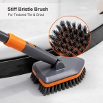 Tile Tub Scrubber Brush with 3 Different Function Cleaning Heads and 56" Extendable Long Handle-No Scratch Shower Scrubber for Cleaning Bathroom Kitchen Toilet Wall,Bathtub,Sink,Grey Tile Tub Scrubber Brush with 3 Different Function Cleaning Heads and 56" Extendable Long Handle-No Scratch Shower Scrubber for Cleaning Bathroom Kitchen Toilet Wall,Bathtub,Sink,Grey