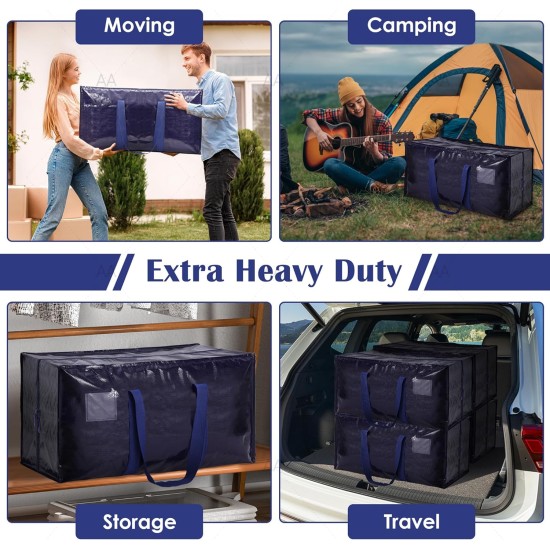 6 Pack Extra Large Heavy Duty Moving Bags with Reinforced Zipper & Wide Handles, Moisture-Resistant Storage Bins Packing Cubes for Clothes, College Dorm, Travel, and Home Organization, Dark Blue 6 Pack Extra Large Heavy Duty Moving Bags with Reinforced Zipper & Wide Handles, Moisture-Resistant Storage Bins Packing Cubes for Clothes, College Dorm, Travel, and Home Organization, Dark Blue