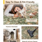 Area Rugs 8'x10' Washable Non-Slip, Floral Vintage Distress Print Pattern Medallion Carpet for Living Room Bedroom Dining Room, Brick Red Rust Neutral Brown Burnt Orange Green Area Rugs 8'x10' Washable Non-Slip, Floral Vintage Distress Print Pattern Medallion Carpet for Living Room Bedroom Dining Room, Brick Red Rust Neutral Brown Burnt Orange Green