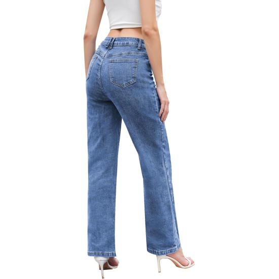 Jeans for Women Trendy High Waisted Straight Jeans Loose Wide Leg Stretchy Denim Pants with Pockets 2025 Fashion Jeans for Women Trendy High Waisted Straight Jeans Loose Wide Leg Stretchy Denim Pants with Pockets 2025 Fashion