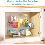 Vtopmart 4 Pack Bathroom Organizer, 2 Tier Clear Under Sink Organizers Vanity Countertop Storage Container,Cabinet Drawers Bins, Pull-Out Organization with Track for Pantry, Kitchen Vtopmart 4 Pack Bathroom Organizer, 2 Tier Clear Under Sink Organizers Vanity Countertop Storage Container,Cabinet Drawers Bins, Pull-Out Organization with Track for Pantry, Kitchen