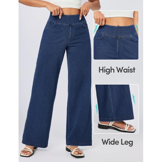 IUGA Wide Leg Jeans Woman High Waisted Pull On Baggy Jeans for Women Stretchy Trendy Womens Jean Straight Casual Denim Pants IUGA Wide Leg Jeans Woman High Waisted Pull On Baggy Jeans for Women Stretchy Trendy Womens Jean Straight Casual Denim Pants