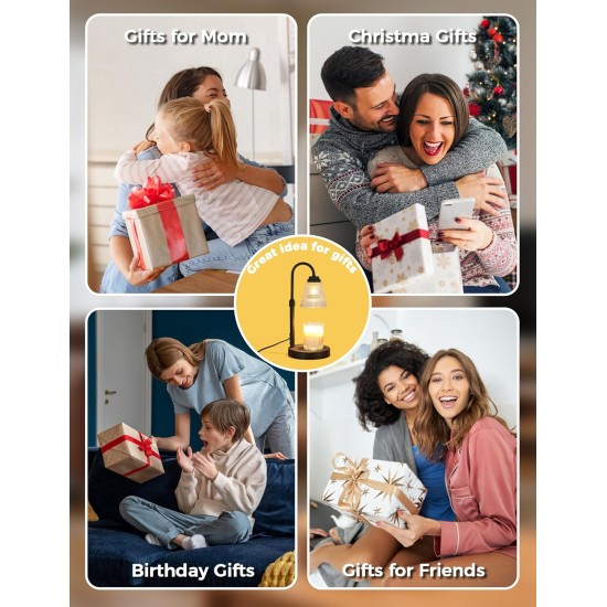 Candle Warmer Lamp with Timer Dimmer, Birthday Gifts for Mom Women Friend Sister, House Warming Gifts, Wax Melt Warmer, Office Apartment Dorm Room Home Decor