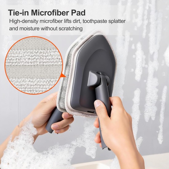 Tile Tub Scrubber Brush with 3 Different Function Cleaning Heads and 56" Extendable Long Handle-No Scratch Shower Scrubber for Cleaning Bathroom Kitchen Toilet Wall,Bathtub,Sink,Grey Tile Tub Scrubber Brush with 3 Different Function Cleaning Heads and 56" Extendable Long Handle-No Scratch Shower Scrubber for Cleaning Bathroom Kitchen Toilet Wall,Bathtub,Sink,Grey