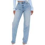 BessCops Straight Leg Jeans for Women High Waisted Wide Leg Stretchy Loose Denim Pants BessCops Straight Leg Jeans for Women High Waisted Wide Leg Stretchy Loose Denim Pants