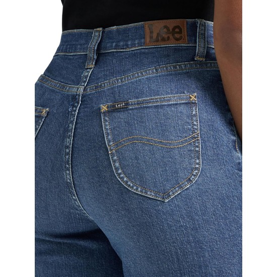 Lee Women's Legendary Mom Jean in One Tone, High Rise, Straight Leg, Size S