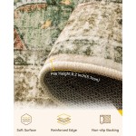 Area Rugs 8'x10' Washable Non-Slip, Floral Vintage Distress Print Pattern Medallion Carpet for Living Room Bedroom Dining Room, Brick Red Rust Neutral Brown Burnt Orange Green Area Rugs 8'x10' Washable Non-Slip, Floral Vintage Distress Print Pattern Medallion Carpet for Living Room Bedroom Dining Room, Brick Red Rust Neutral Brown Burnt Orange Green